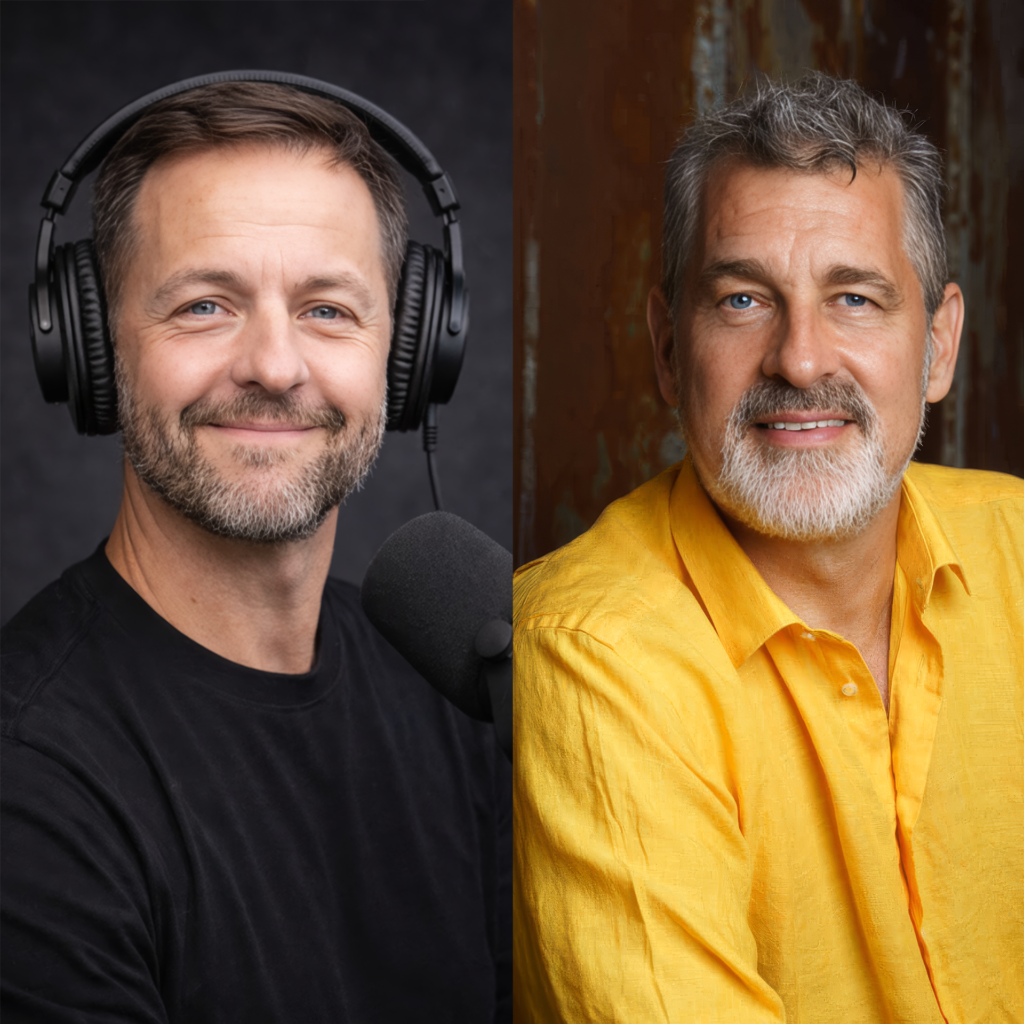 Lex Sisney, guest on The Unfolding Thought Podcast, with the episode artwork.
